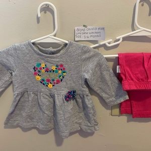 Long sleeve with pants set girl 3-6 m
